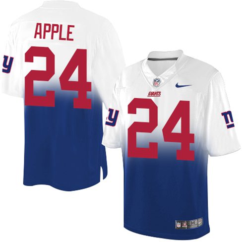 Nike Giants #24 Eli Apple Royal Blue/White Men's Stitched NFL Elite Fadeaway Fashion Jersey - Click Image to Close